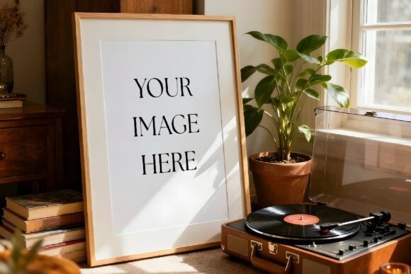 Download Vintage Record Player Frame Mockup - Premium Resources
