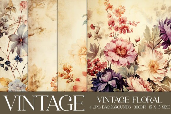 Download Vintage Floral Scrapbook Papers, S17 - Scrapbook paper Collection